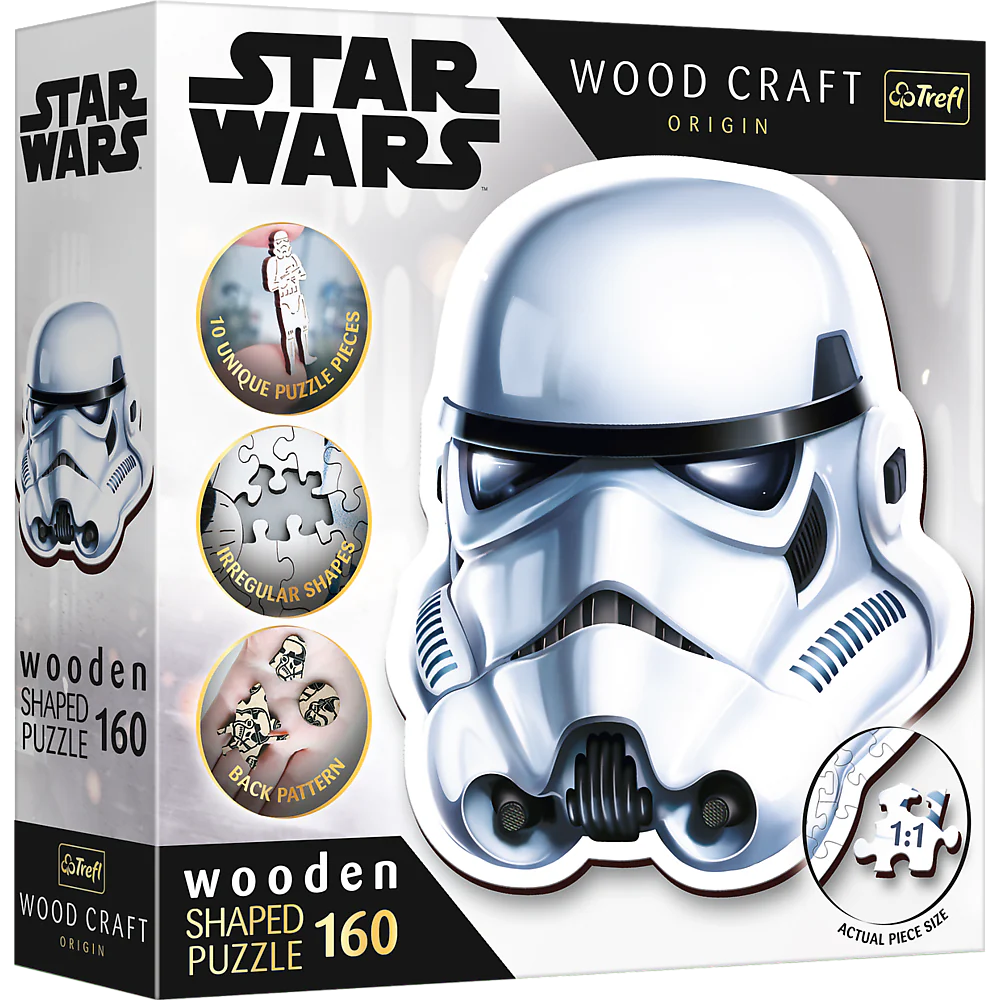 DMG Trefl Wood Craft - Star Wars Storm Trooper Helmet (160pcs) (Wooden Jigsaw Puzzle) (DAMAGED BOX)