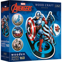 Trefl Wood Craft - Marvel - Fearless Captain America (160pcs) (puzzle en bois en bois)
