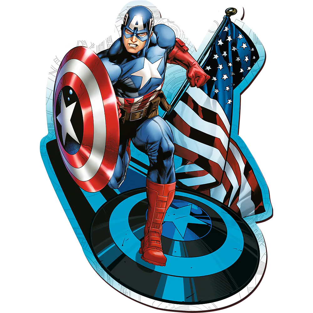Trefl Wood Craft - Marvel - Fearless Captain America (160pcs) (Wooden Jigsaw Puzzle)