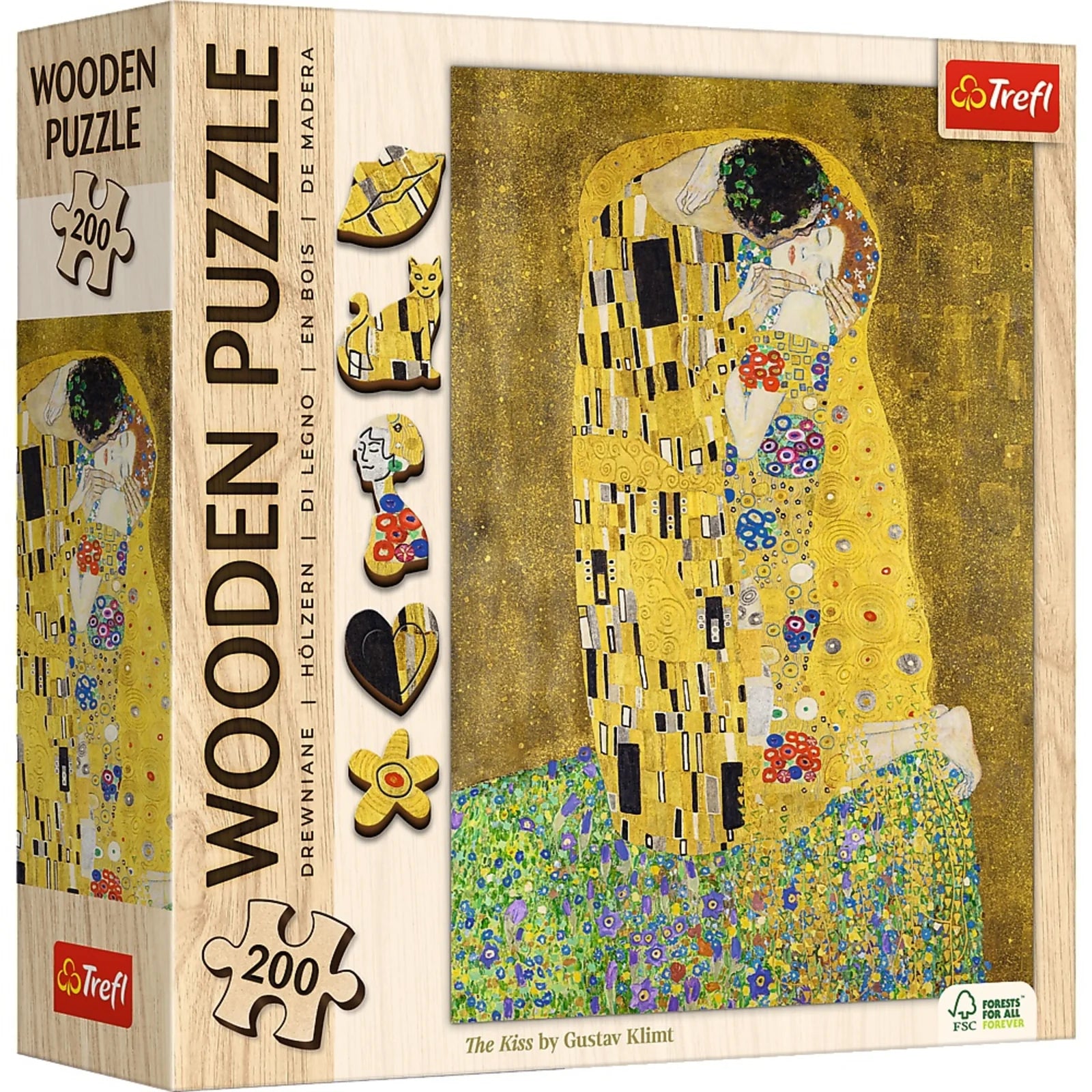 Trefl Wood Craft - The Kiss, Gustav Klimt (200pcs) (Wooden Jigsaw Puzzle)