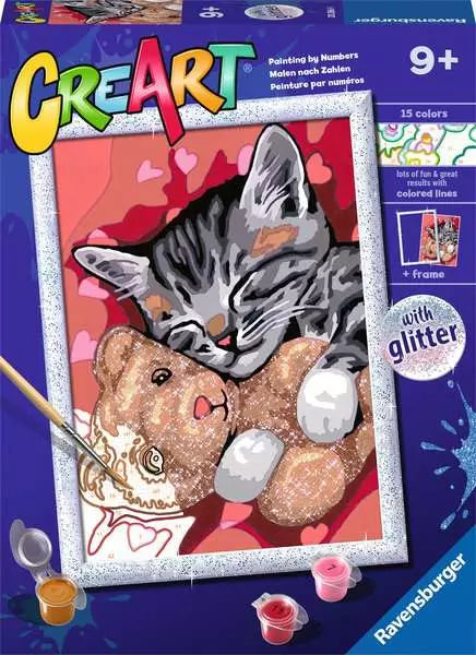 Ravensburger Creart - chaton paisible avec des paillettes (peinture par numéro)