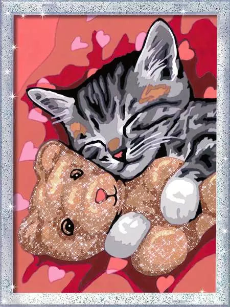 Ravensburger Creart - chaton paisible avec des paillettes (peinture par numéro)
