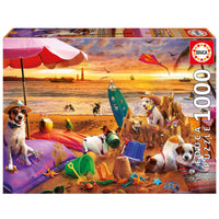 Chiens jouant à la plage (1000pcs)