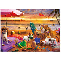 Chiens jouant à la plage (1000pcs)