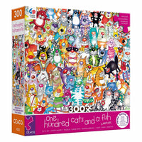 Cent un - chats et un poisson (300 pc surdimensionné)