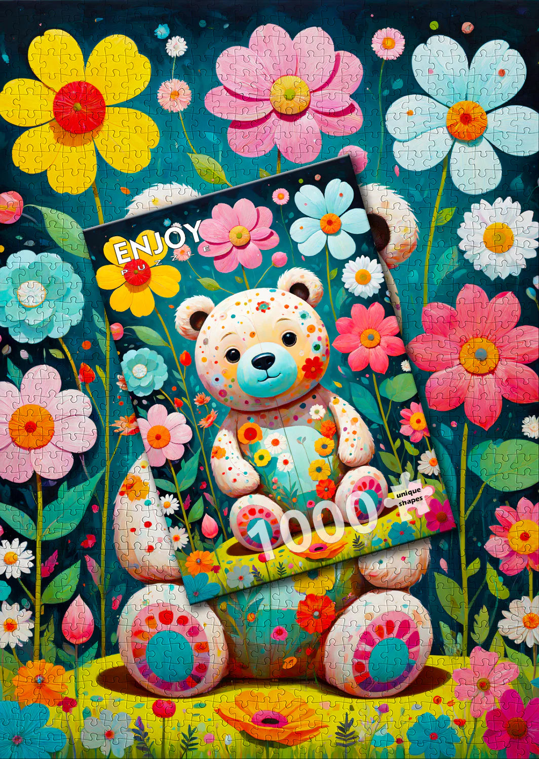 Enjoy- Flower Teddy Bear (1000pcs)
