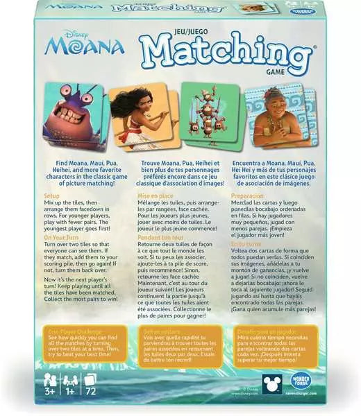 Jeu d'association Disney® Moana - Trilingue 