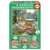 4 Progressive Puzzles - Bunny City