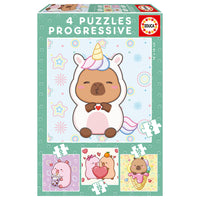 4 Progressive Puzzles - Capyfun (6,9,12,16pcs)
