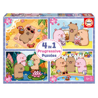 4 Progressive Puzzles - Capyfun (20,40,60,80pcs)