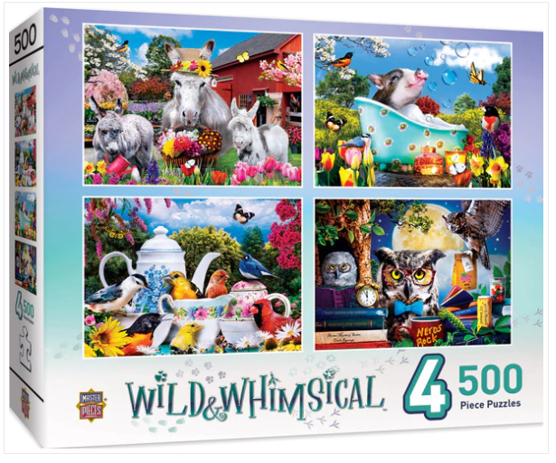 DMG Wild & Whimsical - 4-Pack 500 Piece Puzzles (DAMAGED BOX)