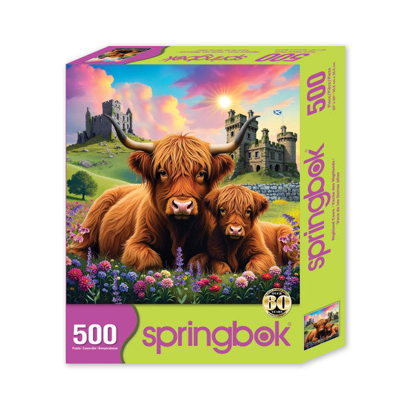Vaches des Highlands à la Campagne (500 pièces)
