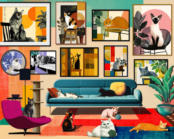 Chats du Milieu du Siècle (1000 pièces)