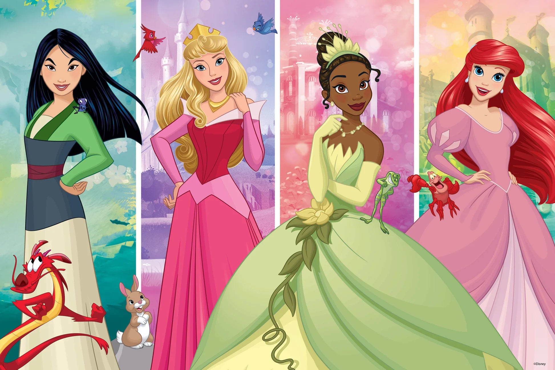 Disney Princess - Mulan, Ariel, Tiana, Aurora (3D Puzzle) (200pcs)