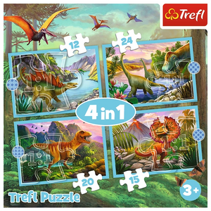 DMG 4-en-1 Dinosaures Uniques (12, 15, 20, 24 pièces) (BOÎTE ENDOMMAGÉE)