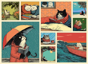 Cats Chillin With Books (500pcs)