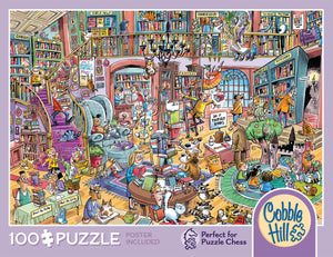 Puzzle Échecs - Pagaille à la librairie, Dave Whamond (100 pièces)