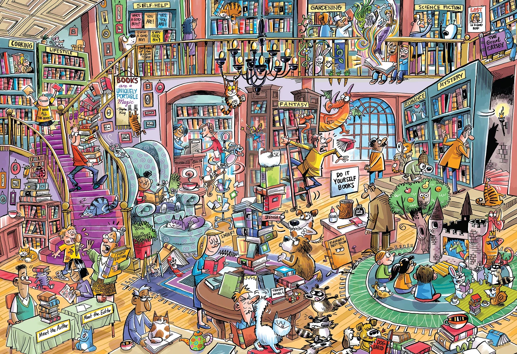 Puzzle Chess - Bookshop Bedlam, Dave Whamond (100pcs)