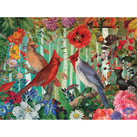 PFG Flights of Fancy - Birches, Woodpecker and Cardinals (1000pcs) (UsageUsed – PUZZLES FOR GOOD)