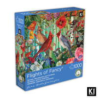 PFG Flights of Fancy - Birches, Woodpecker and Cardinals (1000pcs) (UsageUsed – PUZZLES FOR GOOD)