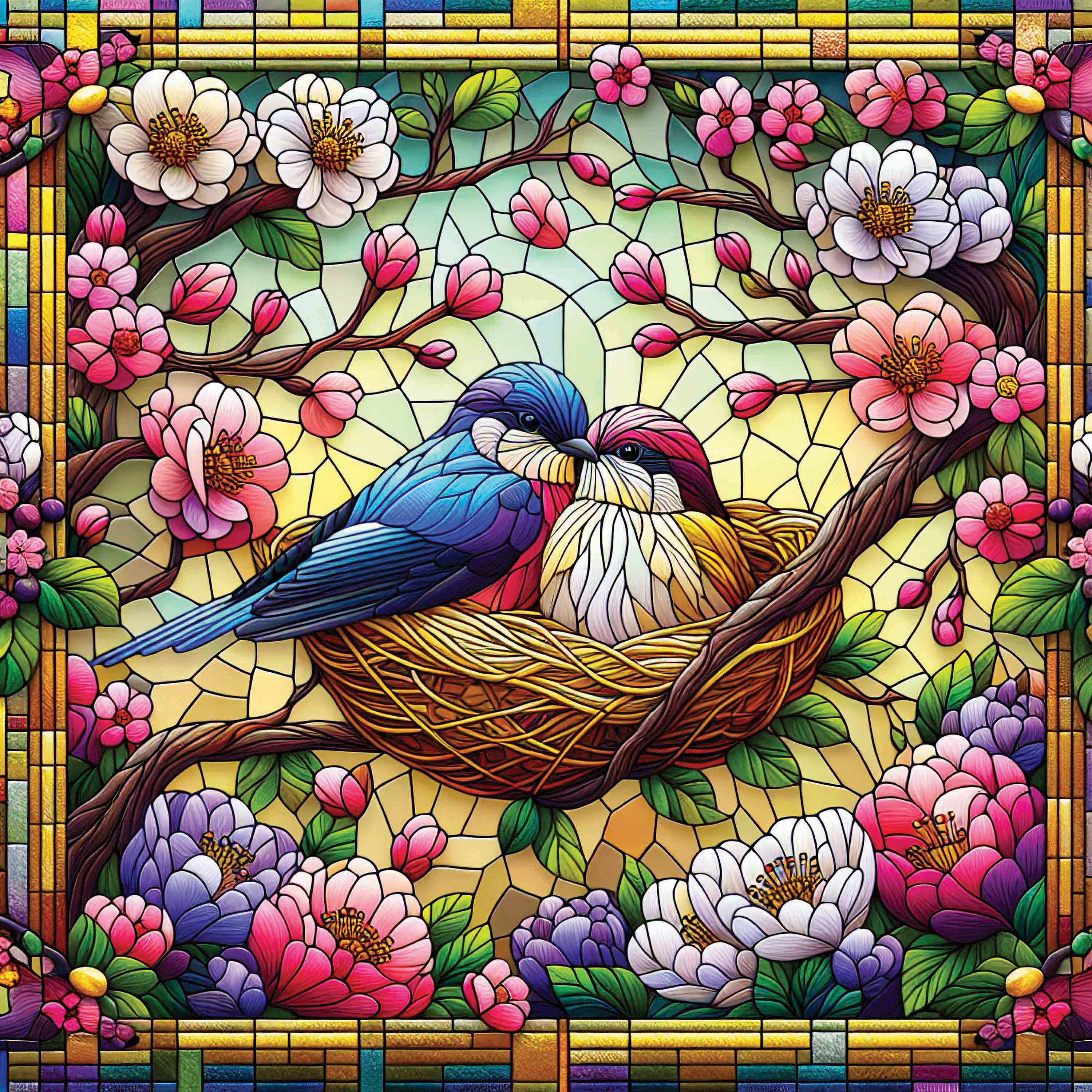 Stained Glass - Birds (Translucent) (300pcs)