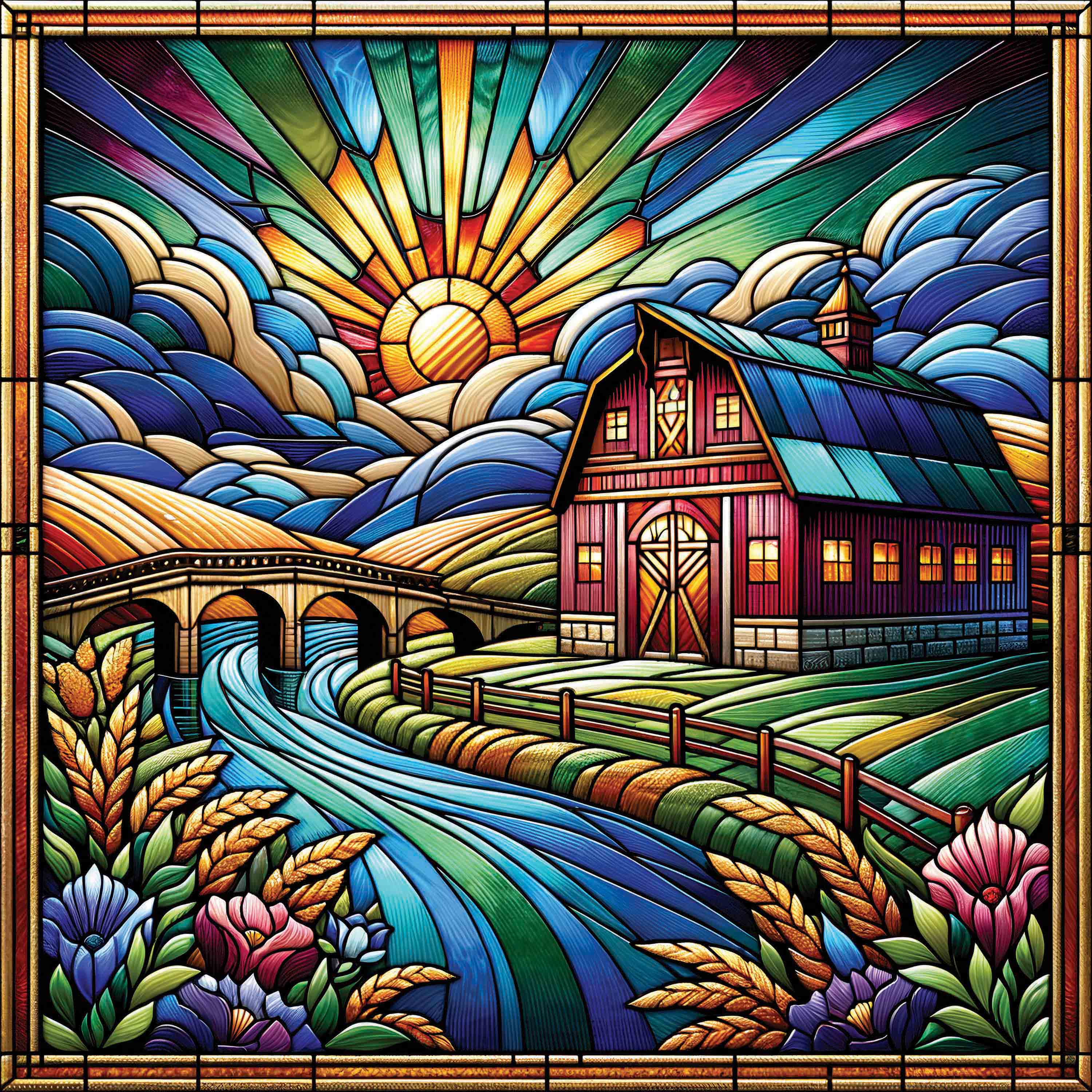 Stained Glass - Country Barn (Translucent) (300pcs)