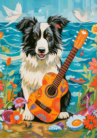 Collie, guitare et mer (500pcs)