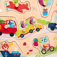 Vehicles on the Go! (Peg Puzzle)