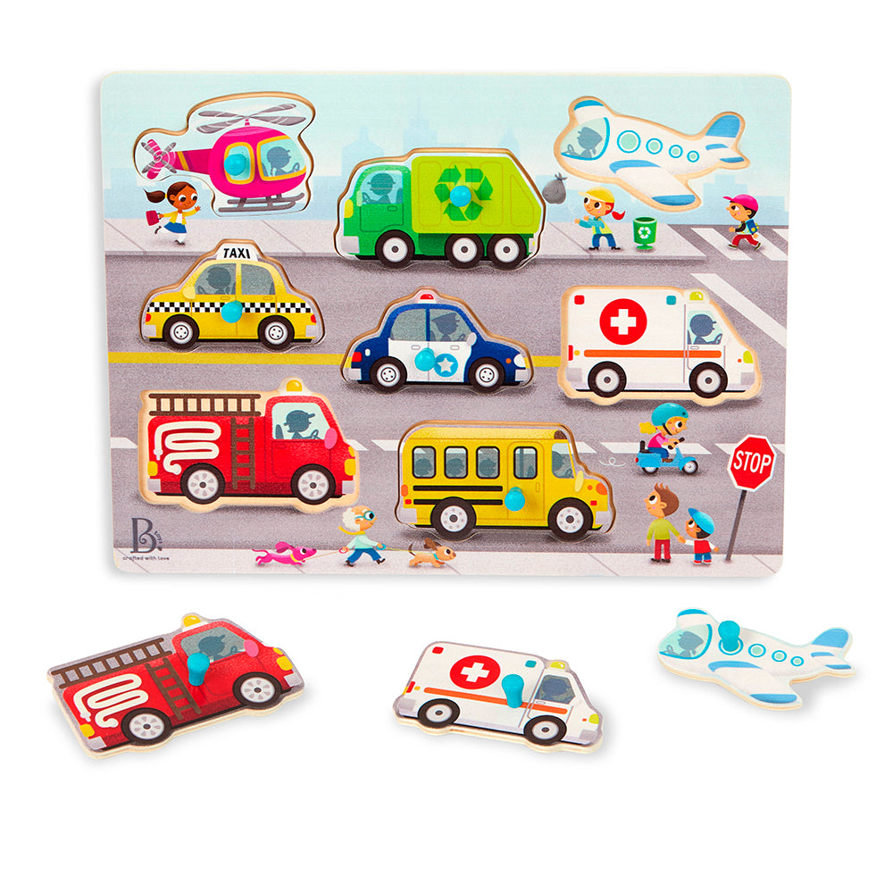 Peek & Explore - Vehicles (Peg Puzzle)