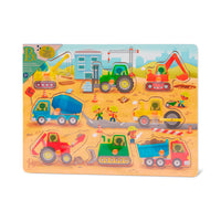 Peek & Explore - Construction Trucks (Peg Puzzle)