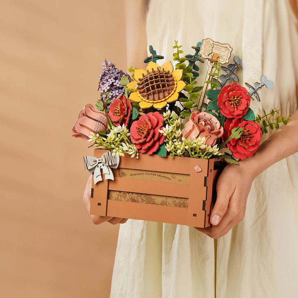 Boîte à fleurs en bois 3D (658 pièces)