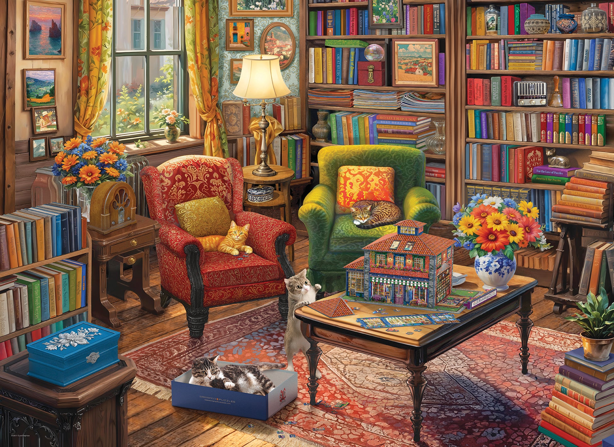 PFG Books, Cats and Puzzles (1000pcs) (Usage/Used - PUZZLES FOR GOOD)