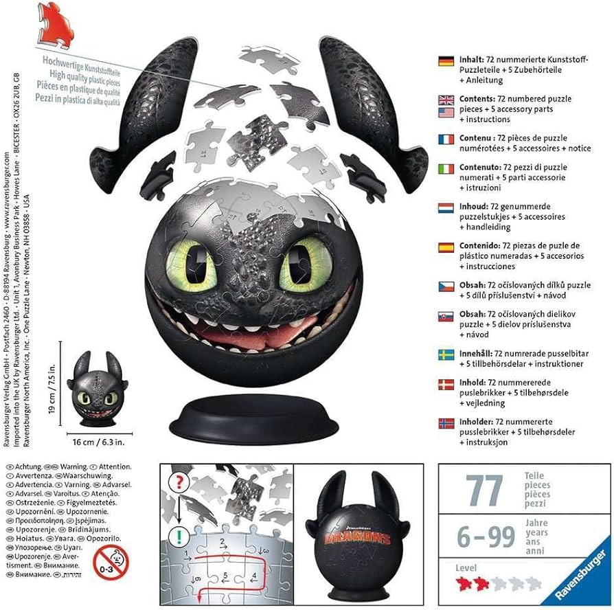 Ravensburger Disney Toothless with Ears (3D Puzzle)
