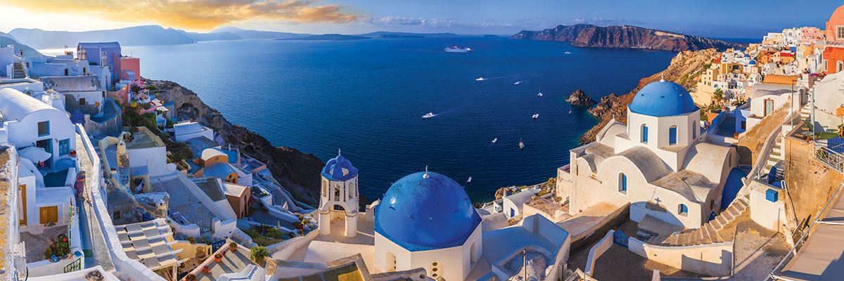 PFG Santorini, Greece (Panoramic) (Usage/Used - PUZZLES FOR GOOD)