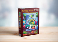 Fille et chats (1000pcs)