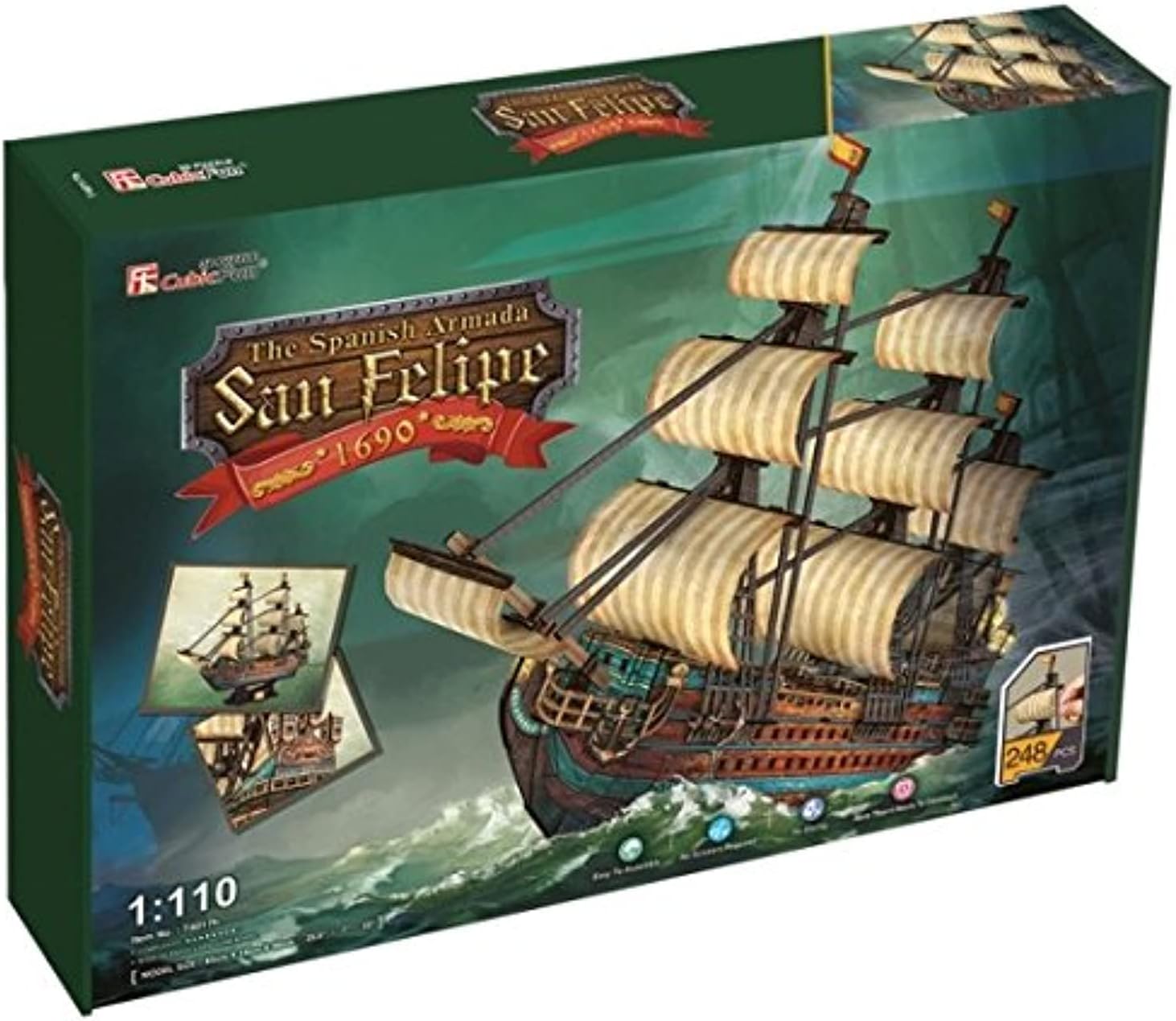 The Spanish Armada - San Felipe (3D Puzzle) (248pcs)