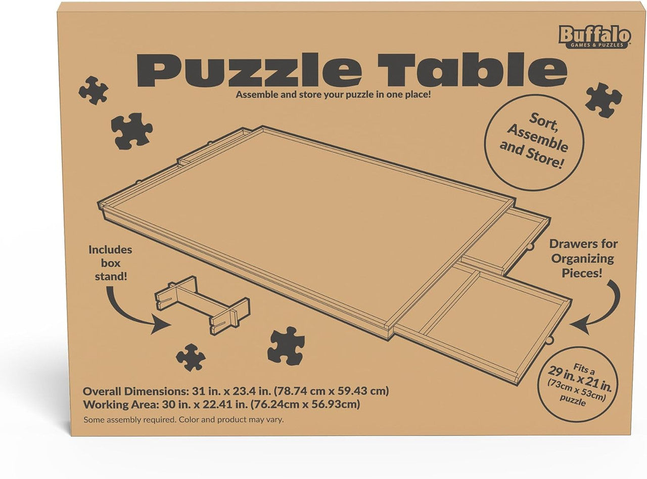Table de puzzle en bois avec tiroirs (1000 pièces)