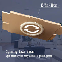 Table de puzzle en bois rotatif avec 6 tiroirs (30,7 x 20,9 ")