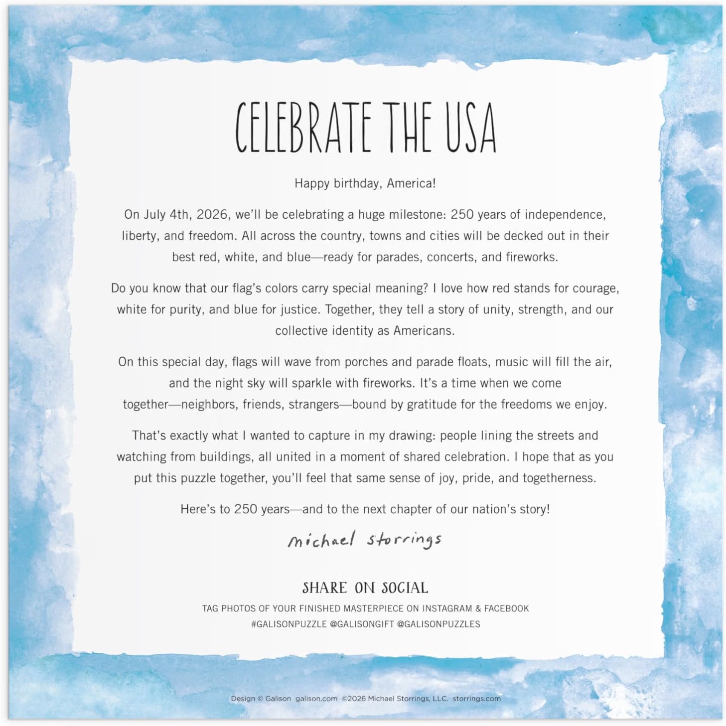 DMG Celebrate the USA, Michael Storrings (500pcs) (FOIL) (DAMAGED BOX)