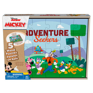 Mickey Mouse - Aventuriers - Puzzles en Bois 5-en-1