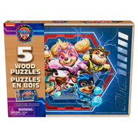 Paw Patrol Movie 2, 5-en-1 Puzzles en bois