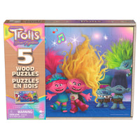 Trolls 5 en 1 puzzles en bois