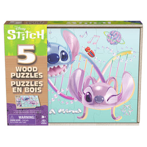 Disney Stitch 5-in-1 Wood Puzzles