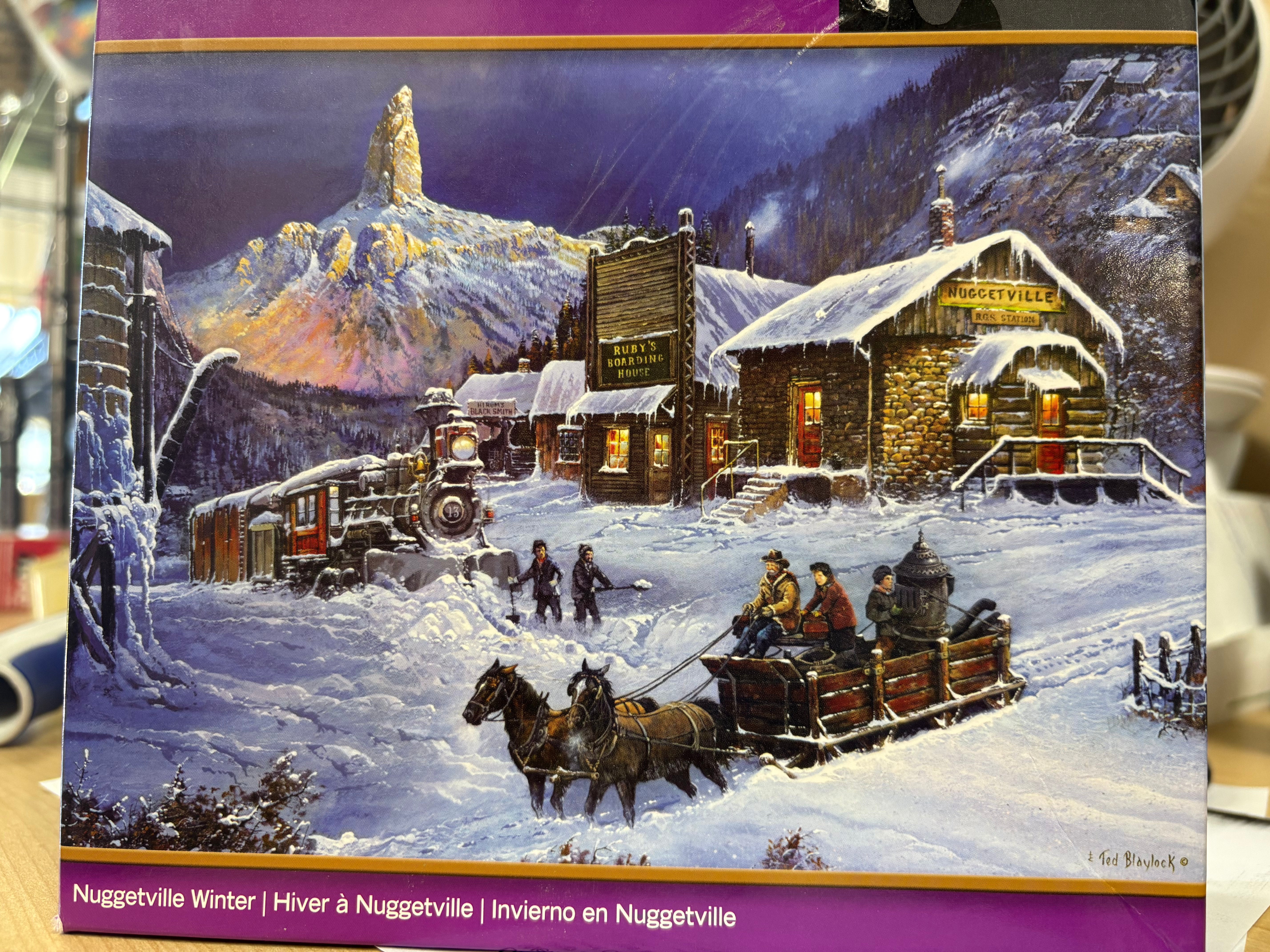 PFG Railways - Nuggetville Winter (1000pcs) (Usage/Used - PUZZLES FOR GOOD)