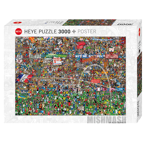 PFG Mishmash - Histoire du football, Alex Bennett (finition d'or) (3000pcs) (utilisation / utilisé - Puzzles pour de bon)