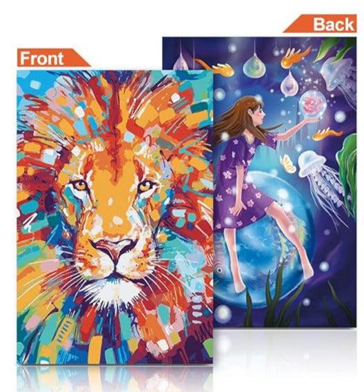 Mini puzzle - Lion en couleur (double face) (234 pièces) 