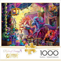 PFG - Flights of Fantasy - Twilight Marketplace (1000pcs) (GLITTER) (Usage/Used - PUZZLES FOR GOOD)