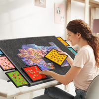 2000pcs Tilting Jigsaw Puzzle Board with 8 Colorful Drawers & Cover