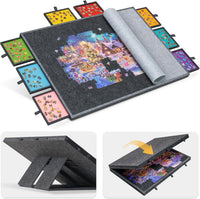 2000pcs Tilting Jigsaw Puzzle Board with 8 Colorful Drawers & Cover