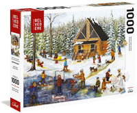 PFG Winter at the Log Cabin, Christine Genest (Usage/Used - PUZZLES FOR GOOD)